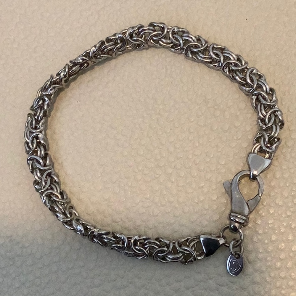 Stauer sterling silver Byzantine Cable bracelet